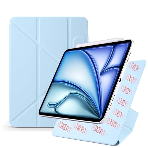 Coque iPad Air 11" 2024 légère et fine avec fixation magnétique en bleu