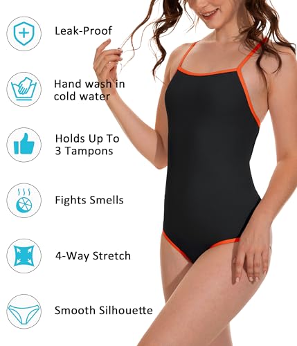 Image of Beautikini Period Swimwear - One Piece Bathing Suit Menstrual Leakproof Swimsuit for Teen Girls and Women