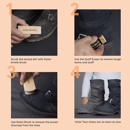 Image of Shoe mistri Premium Suede & Nubuck Cleaning Kit | Suitable for Cleaning Suede & Nubuck Shoes - Safe, Easy to Use & Long-Lasting
