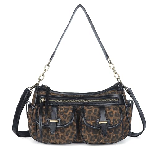 Image of Angel Kiss Hobo Purses for Women Crossbody Shoulder Bag Ladies Multi Pocket Handbags with Adjustable Shoulder Strap | Soft Vegan Leather