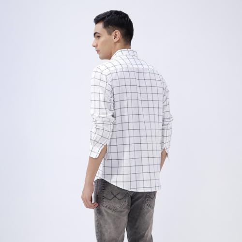 Image of BASICS Cotton-Linen Blended Men's Shirt | Slim Fit | Everyday Smart Casual Wear | Full Sleeve
