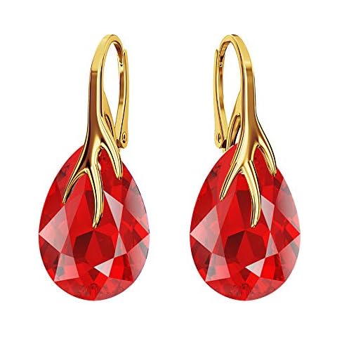 Gold-Plated 24K Sterling Silver Earrings with Swarovski Crystals Cover