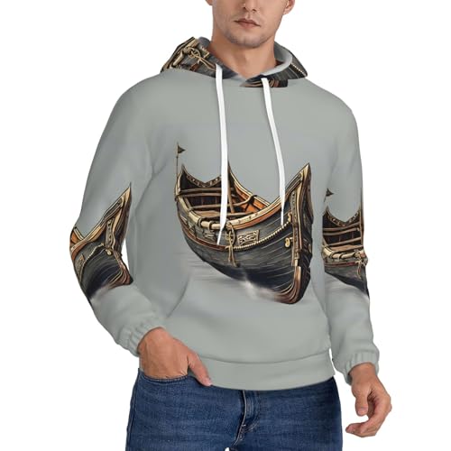 Sweat à capuche chaud homme vieux viking imprimé drakkar sweat-shirt hiver