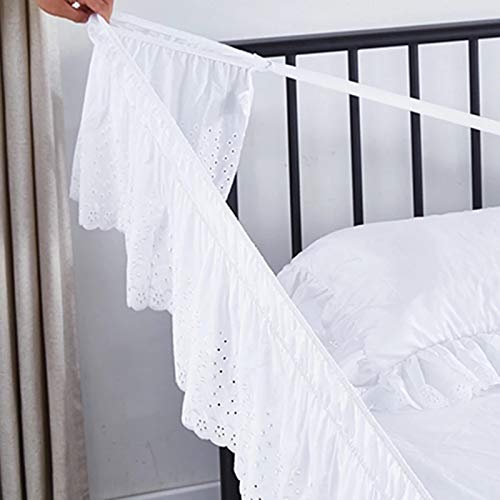 YYQQ Gonna per Letto Matrimoniale a Balze, Gonna da Letto