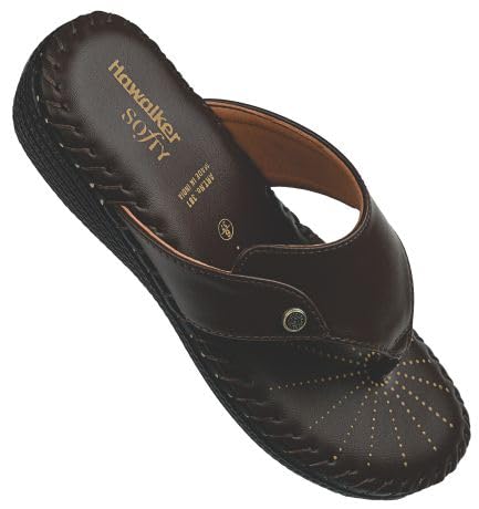 Hawalker Sleek & Stylish Women Casual Flip Flop Made with new buck leather | Casual & Comfortable chappals | Black (B0CYBZHDW8) Amazon Price History, Amazon Price Tracker
