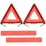 ♥ Buen material: el triángulo advertencia KFZ está hecho de una carcasa de plástico resistente a los impactos, que es fuerte y duradera. El reflector está hecho de material rojo de alta reflectividad, que puede lograr visibilidad durante la noche, mientras que el material fluorescente naranja se puede ver durante el día.