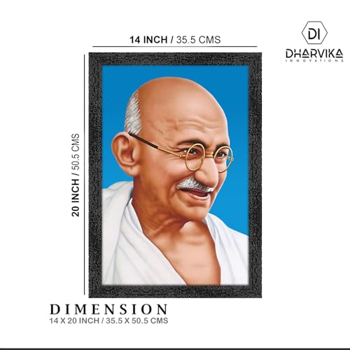 Image of Mahatma Gandhi Ji Photo With Frame | Mahatma Gandhiji Photo frame for office (14x20 Inch) (14x20 Inch)