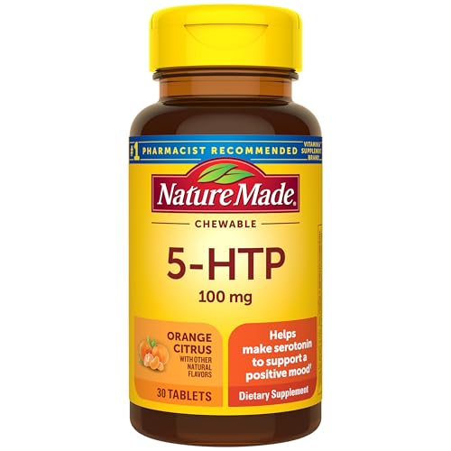 Nature Made Chewable 5HTP 100mg, 5-HTP Mood Support Supplement, 30 5 HTP Chewable Tablets, 30 Day Supply - image 1