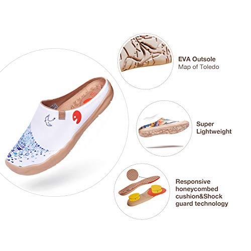 Image of UIN Slipper Woman Travel Art Painted Shoes Wide Toe Casual Home Slip On Mules Malaga