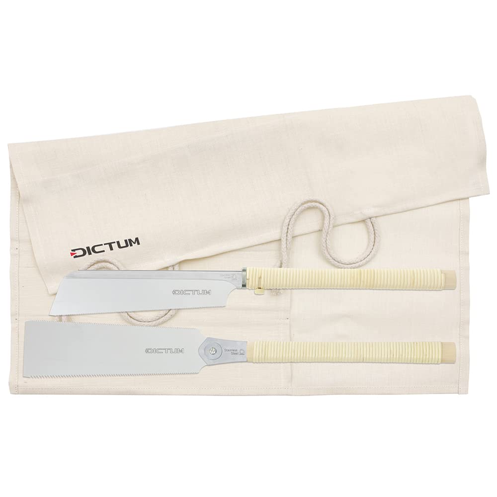 DICTUM Lot de 2 scies japon-Duo | Poignée traditionnelle | Scie japonaise | Scie fine | Scie à bois | Scies DICTUM | Kit professionnel | Dozuki Universal 240 | Ryoba Komane 240