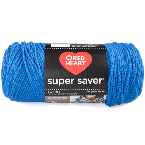 Craft County Size 4 (Medium) 100% Acrylic Fiber Yarn – Variety of Color and Pattern Options – Great for Crochet, Knitting, and Weaving (Blue)