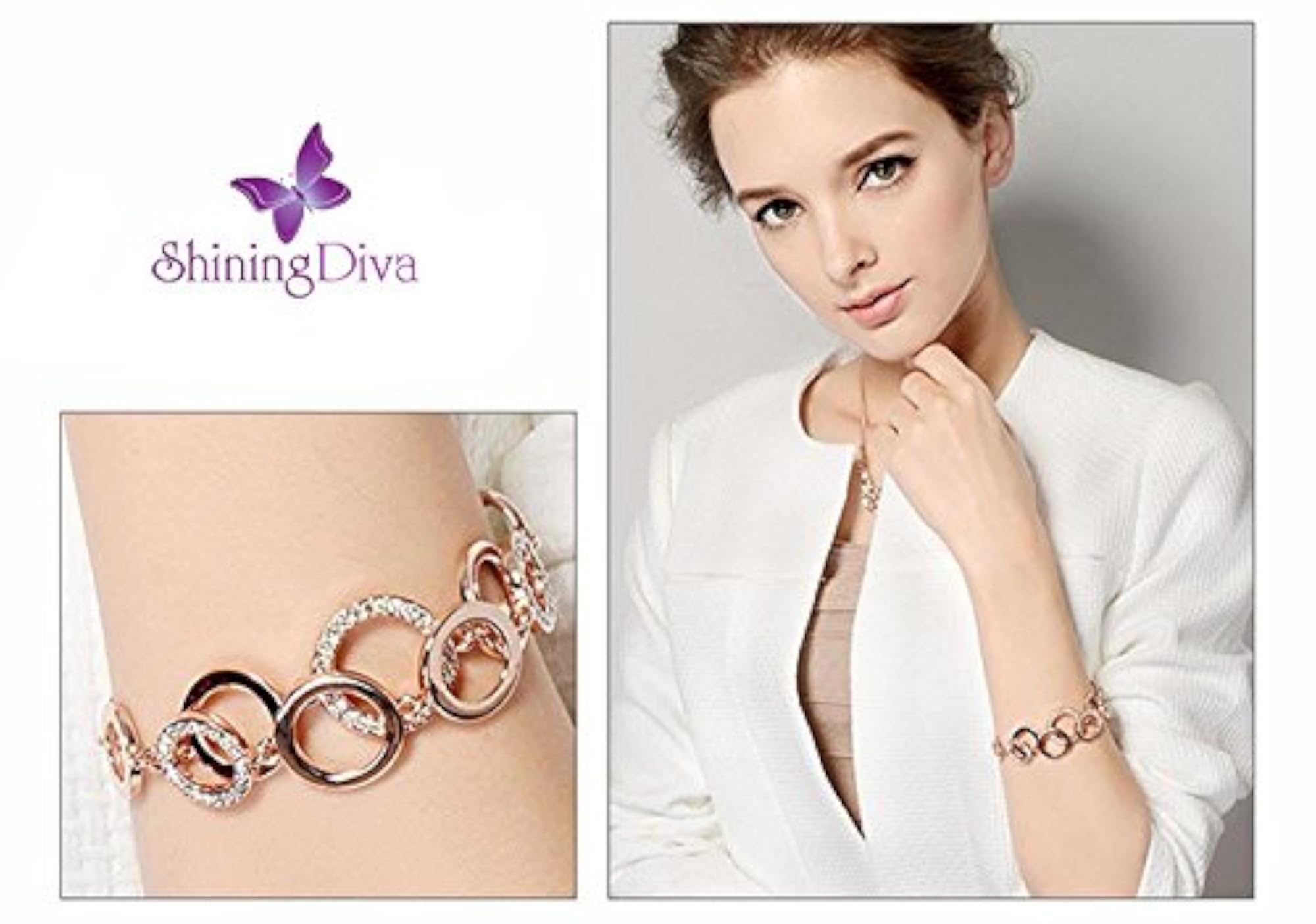 Valentine Crystal Charm Bracelet