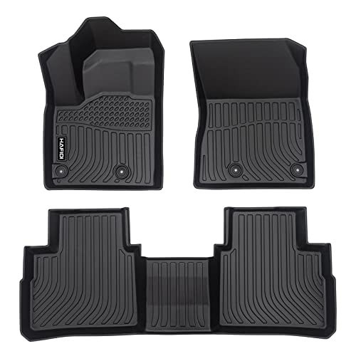 Image of HAFIDI Floor Mats Fit for 2021-2025 2026 Nissan Rogue | S | SV | SL | Platinum (Not Fit Sport) All Weather Protection TPE Car Floor Liners, Fits 1st & 2nd Row Full Set Custom Accessories, Black
