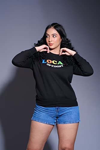 Image of Go Devil Stylish Trendy Regular Fit 100% Cotton Sweatshirt with Round /Crew Neck Full Sleeves, Casual Printed Winter Wear for Women /Girls