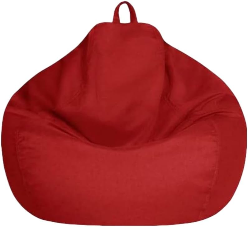 ビーズクッション 怠惰なソファ 座布団 背もたれ 座椅子 カバー取り外し ライナーなし、フィラーなし (90*110cm,レッド)