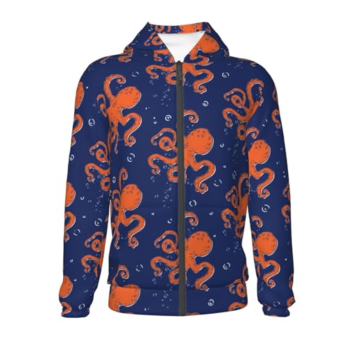 Octopus Kids Pullover Hoodies Boys Zip Up Sweatshirts Girls Athletic Clothes with Pocket2