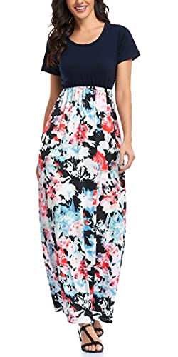 Image of Mommy Jennie Women's Maxi Dresses Short Sleeve Long Casual Summer Sundresses