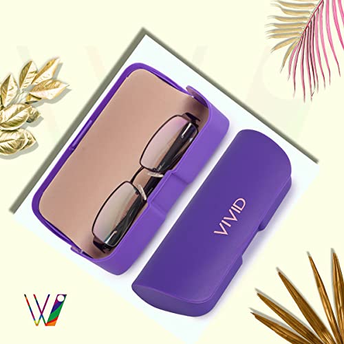 Image of VIVID Vision Unisex Adult Lightweight Eyewear Specs Case Cover | Protect Eye Glasses | Plastic | Spectacles | Cases | AP - 376 | Purple