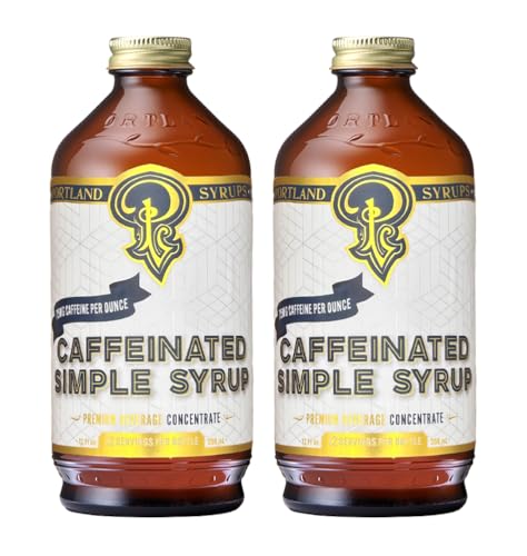 Image of Portland Syrups - Caffeinated Simple Syrup - Premium Beverage Concentrate for a Boost of Clean Energy - Add to Soda, Cocktails, Tea, Coffee Drinks, and More - 12 oz with 24 Servings (Pack of 2)