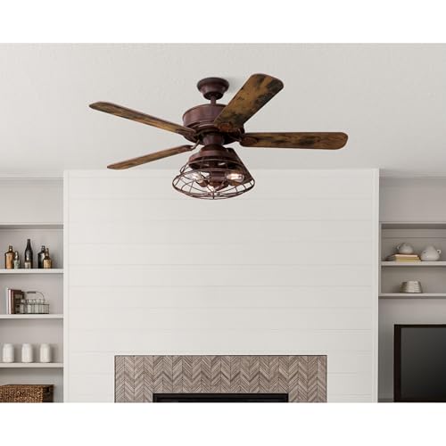 Westinghouse 74001B00 Vintage-Style Barnett, Smart WiFi Ceiling Fan Compatible with Amazon Alexa and Google Home with LED Light, Remote Control, 48 Inch, Barnwood Finish, Cage Shade thumbnail 12