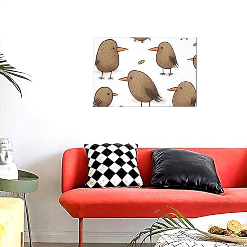 Peinture oiseaux kiwis mignons pour chambre décoration murale moderne