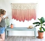 Photo Gallery sxheyuy grande macrame arazzo da parete, macrame woven wall hanging hanging boho chic bohemian home geometric art decor camera da letto soggiorno decorazioni,rosa,120 * 80cm Photo Gallery sxheyuy grande macrame arazzo da parete, macrame woven wall hanging hanging boho chic bohemian home geometric art decor camera da letto soggiorno decorazioni,rosa,120 * 80cm