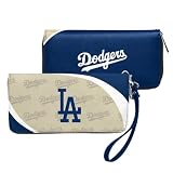Littlearth MLB Los Angeles Dodgers Curve Zip Organizer Wallet for Women, Wristlet with Phone/Card Pockets, Team Color