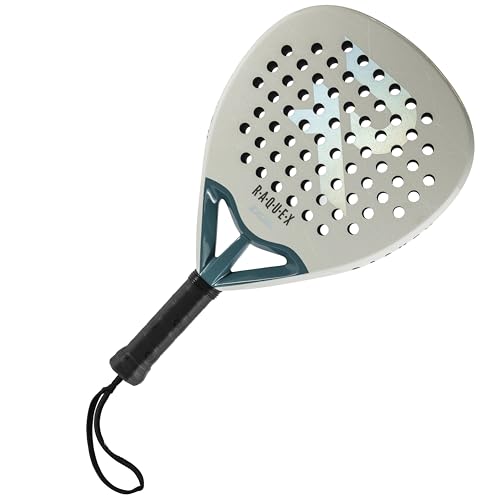 Raquex Excel Padel Racket - Black or White - 12K Carbon Frame, British Design, Reactive ImpactCore EVA 15 Foam, Tear Drop Shape, Twin Tube System for Durability - with Wrist Strap (White)