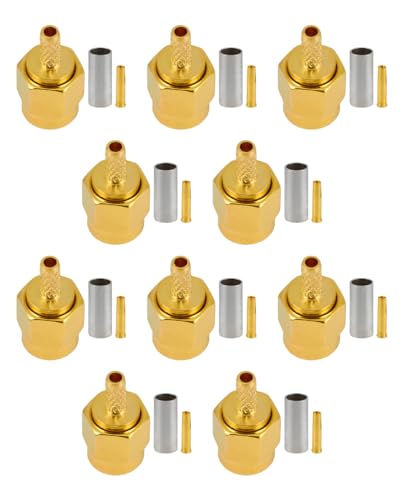 Vecys 10 PCS RP SMA Connectors RP SMA Male Crimp Connector for RG316 RG174 RF Coax Cable - Image 4