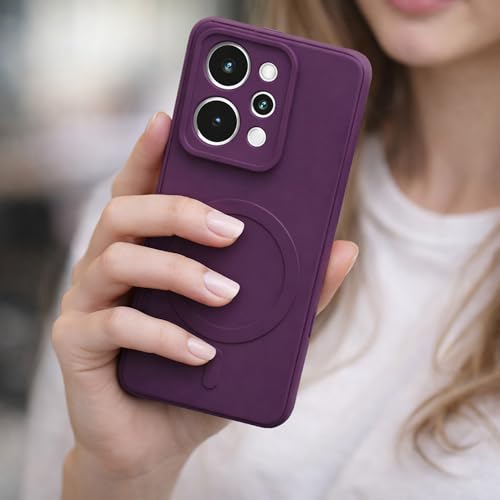 Image of Back Cover Compatible With Realme P4 Power 5G | MagFit Ring Design (Non-Magnetic) | Shockproof Case | Anti-Slip Grip | Raised Camera Edges | Slim Protective Case for Realme P4 Power 5G(Purple)