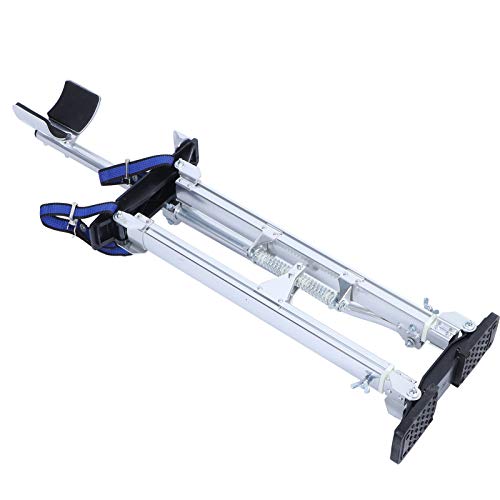 Aleación de Aluminio Zancos de Trabajo, Pilotes de Zancos con Correa de Fijación, Altura Ajustable de 24 a 40 Pulgadaspara Pintura decoración Techo Yeseros Jardineros(Plata)