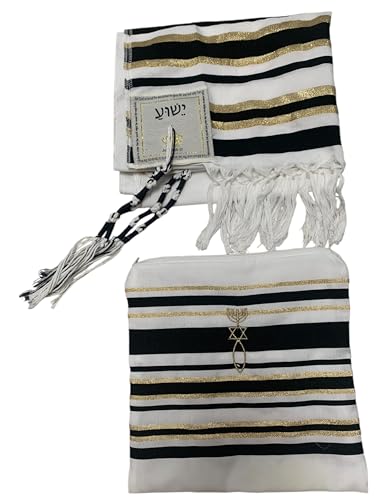 Black and Gold Stripes Messianic Tallit Talit Prayer Shawl 22