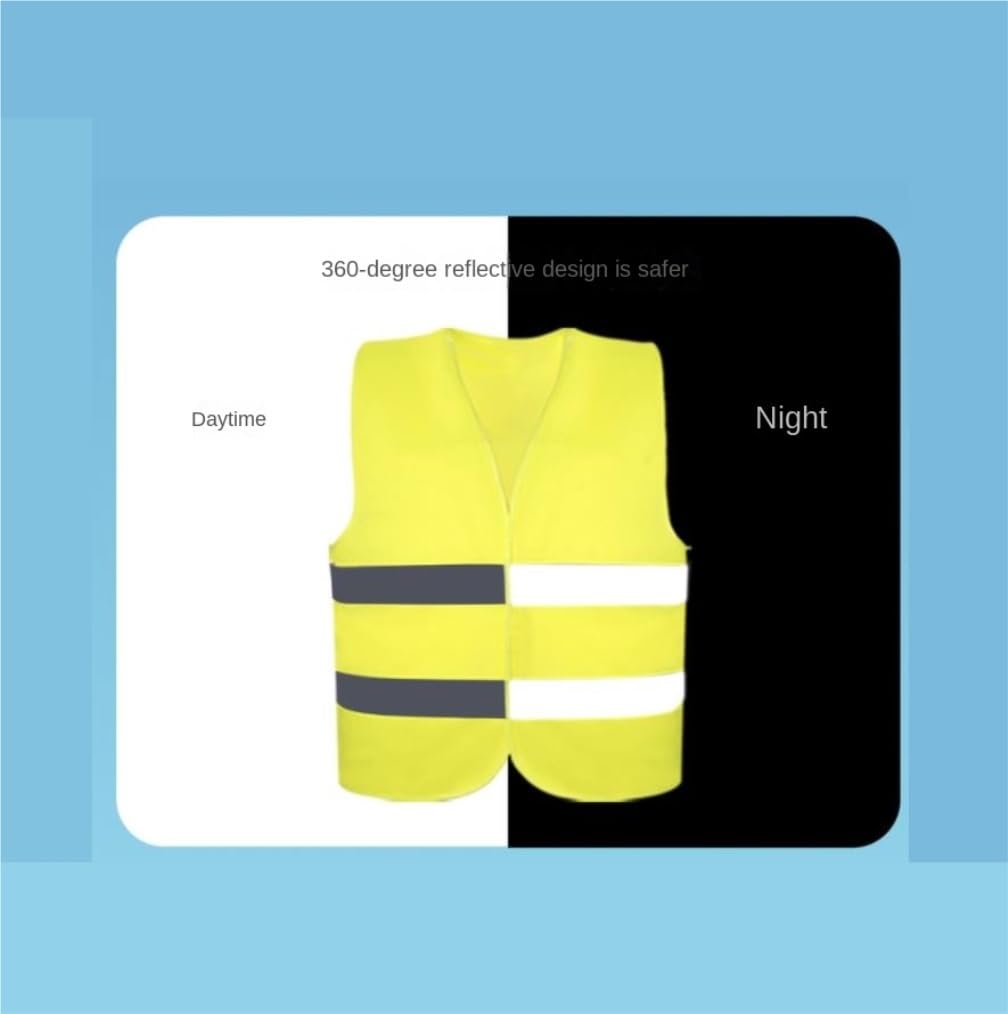 Chalecos Reflectantes de Alta Visibilidad, Chaleco Reflectante Amarillo Fluorescente de Malla melocotón Unisex