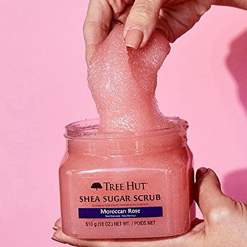 image for Body Scrub Tree Hut Shea Sugar Scrub Moroccan Rose 18 Ounce Exfoliatin
