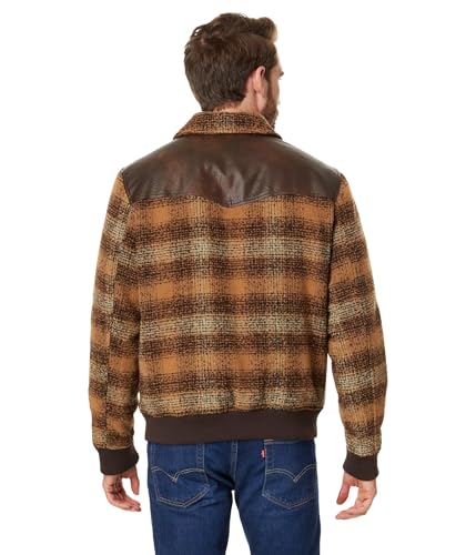 Image of Levi's Men's Mixed Media Western Plaid Bomber Jacket