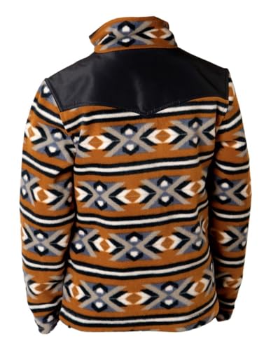 BOYS POLAR FLEECE ORANGE AZTEC PRINT PULLOVER2