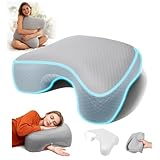 Nastopee Ergonomisches Seitenschläferkissen mit Armloch Nackenstützkissen aus Memory Foam Kissen Waschbarer Bezug für Nacken & Schulter für Seitenschläfer, Rücken viele Schlafpositionen