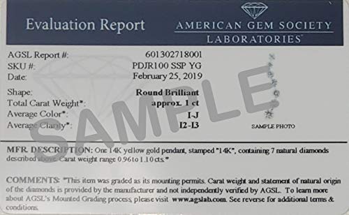 Certified 1 Carat TW Diamond Journey Pendant in 14K Yellow Gold (K-L Color, I2-I3 Clarity)4