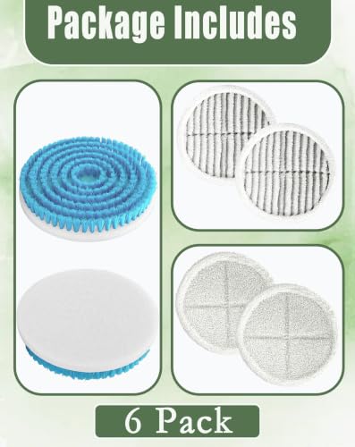 Image of 6-Pack Spin Mop Brush Replacement for Bissell Spinwave Steam Mop 20393