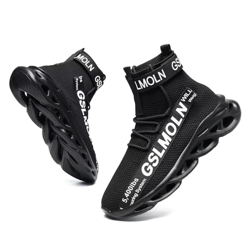 Image of Jakcuz Men's High Top Sneakers Plus Size Breathable Gym Athletic Running Walking Tennis Comfortable Fashion Platform Shoes
