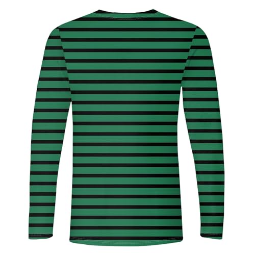 Men's Casual Cotton Spandex Striped Crewneck Long-Sleeve T-Shirt Basic Pullover Stripe Tee Shirt Fall Tops Clothes3