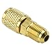 Male 5/16 x F1/4 SAE Adapter for R410a R32 R22, Brass Refrigerant Valve Connector for Air Conditioning Service Port, HVAC Manifold Gauge Adapter