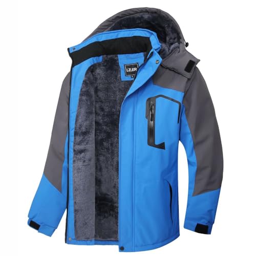 LZLER Winterjacke Herren Skijacke Snowboardjacke Wasserdicht Funktionsjacke Windbreaker Kapuze Winter Coat Snowboardjacke