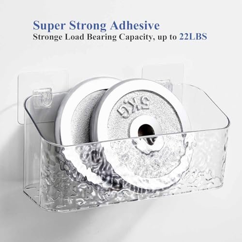 Eunion Bath Toy Storage Organizer, Bathtub Toy Storage Holder, Large Capacity Wall Mounted Shower Caddy Shower Organizer, No Drill Shelves Basket, Wave, 2 Pack — view 4