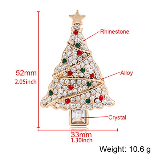 ZOOMY Gioielli Strass Albero di Natale Spilla Lega...