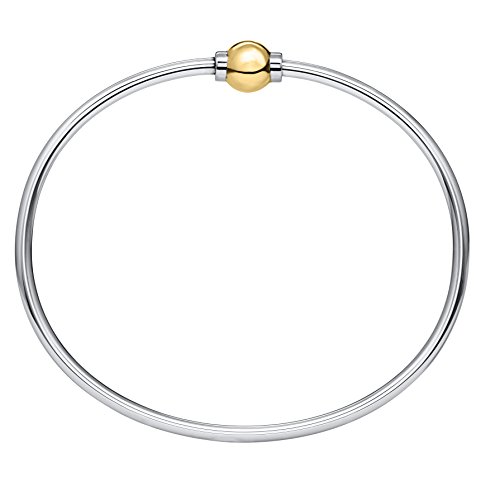Lighthouse Creations The Traditional Sterling Silver & 14K Yellow Gold Clad Single Ball Threaded Bracelet from Cape Cod 6.5