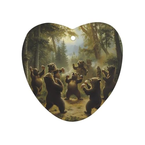 Bear Dance Car Air Freshener Hanging Aromatherapy Tablets for Car Accessories Love form