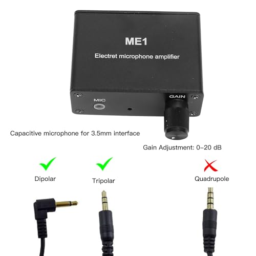 image for Marhynchus Adjustable Gain Electret Microphone Amp, 3.5mm Input Sound 