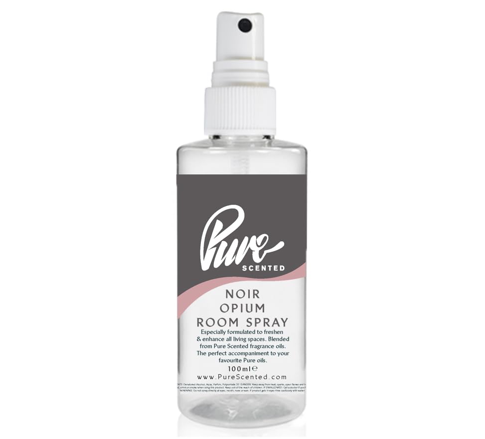 "Pure Scented 100ml Room & Fabric Sprays Suitable For Home, Car, Caravan, Work, Gym Bags, Odour Eliminators (1 x 100ml, Noir)"