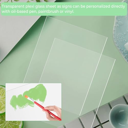 Image of TKOnline 6 PCS Plexiglass Sheets, 8.5 inch x 11 inch x 0.04 Clear PET Sheet Panels, Clear Acrylic Plastic Sheet for Picture Frame, Invitations, Poster Frames Plastic Board